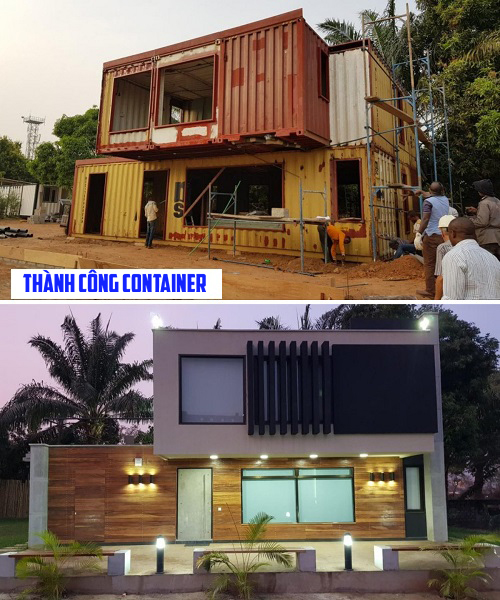 Nhà container trước và sau khi thi công