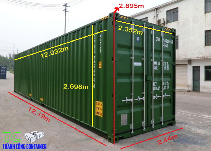 Container 40 feet hc kích thước