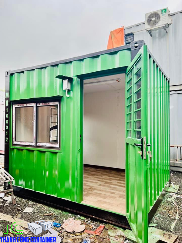 Nhà container 10 feet màu xanh lá